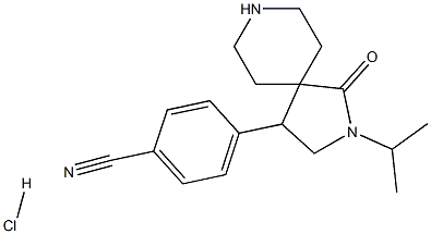 4-(2-ISOPROPYL-1-OXO-2,8-DIAZASPIRO[4.5]DECAN-4-YL)BENZONITRILE HYDROCHLORIDE Struktur