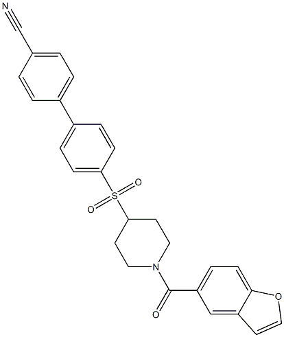 4'-([1-(1-BENZOFURAN-5-YLCARBONYL)PIPERIDIN-4-YL]SULFONYL)BIPHENYL-4-CARBONITRILE Struktur