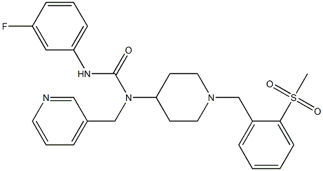 N'-(3-FLUOROPHENYL)-N-(1-[2-(METHYLSULFONYL)BENZYL]PIPERIDIN-4-YL)-N-(PYRIDIN-3-YLMETHYL)UREA Struktur