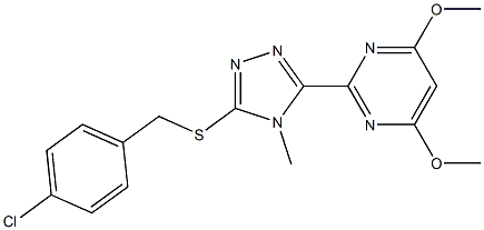 2-[5-((4-CHLOROBENZYL)THIO)-4-METHYL-(4H)-1,2,4-TRIAZOL-3-YL]-4,6-DIMETHOXYPYRIMIDINE Struktur