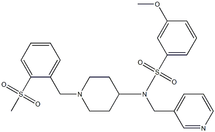 3-METHOXY-N-(1-[2-(METHYLSULFONYL)BENZYL]PIPERIDIN-4-YL)-N-(PYRIDIN-3-YLMETHYL)BENZENESULFONAMIDE Struktur