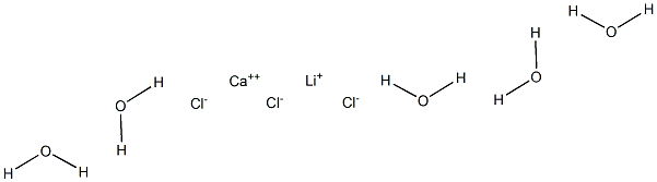 Lithium calcium chloride pentahydrate Struktur