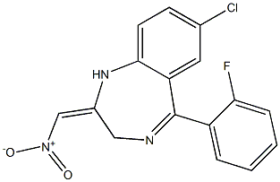 7-Chloro-5-(2-fluorophenyl)-1,3-dihydro-2-nitromethylidene-2H-1,4-benzodiazepine|7-氯-5-(2-氟苯基)-1,3-二氫-2-硝基甲叉-2H-1,4-苯并二氮雜卓