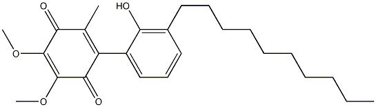 6- (10-decyl-hydroxyphenyl) -2,3-dimethoxy-5-methyl-1,4-benzoquinone Struktur