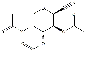 2,3,4-Tri-O-acetyl-b-D-arabinopyranosylcyanide Struktur