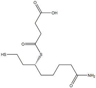 3-[(3R)-7-carbamoyl-1-sulfanyl-heptan-3-yl]sulfanylcarbonylpropanoic acid Struktur