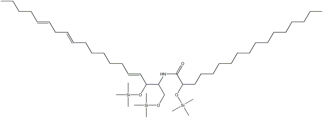 2-[(Trimethylsilyl)oxy]-N-((3E,10E,13E)-2-[(trimethylsilyl)oxy]-1-([(t rimethylsilyl)oxy]methyl)-3,10,13-octadecatrienyl)heptadecanamide Struktur