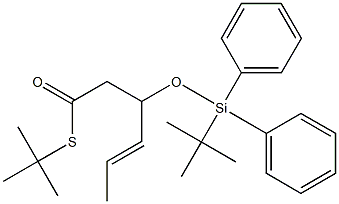 4-Hexenethioic acid, 3-(t-butyldiphenylsilyloxy)-, S-t-butyl ester Struktur