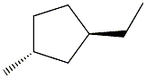 trans-1-Ethyl-3-methylcyclopentane. Struktur