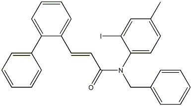 N-benzyl-2'-iodo-4'-methyl-2-phenylcinnamanilide Struktur