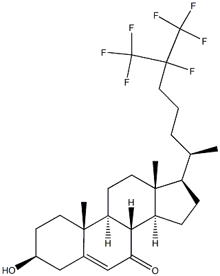 3-beta-hydroxy-25,26,26,26,27,27,27-heptafluorocholest-5-en-7-one Struktur