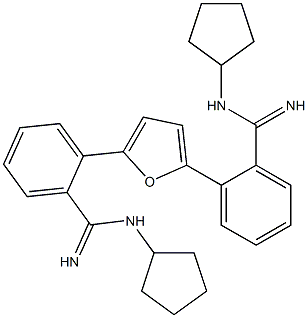 2,5-bis((N-cyclopentylamidino)phenyl)furan Struktur