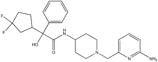 N-(1-(6-aminopyridin-2-ylmethyl)piperidin-4-yl)-2-(3,3-difluorocyclopentyl)-2-hydroxy-2-phenylacetamide Struktur