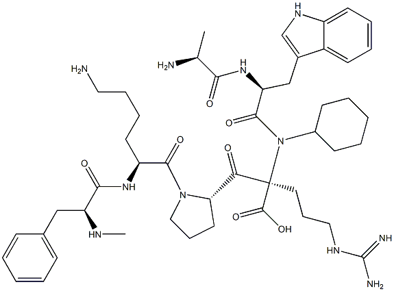 N-methylphenylalanyl-lysyl-prolyl-cyclohexylalanyl-tryptophyl-arginine Struktur