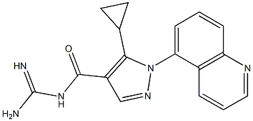 (1-(quinolin-5-yl)-5-cyclopropyl-1H-pyrazole-4-carbonyl)guanidine Struktur