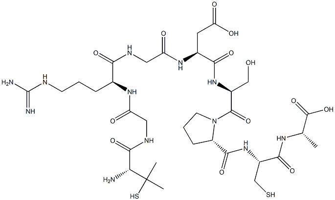 penicillamyl-glycyl-arginyl-glycyl-aspartyl-seryl-prolyl-cysteinyl-alanine Struktur