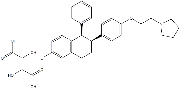 cis-1R-(4'-pyrrolidinoethoxyphenyl)-2S-phenyl-6-hydroxy-1,2,3,4-tetrahydronaphthalene, tartrate salt Struktur