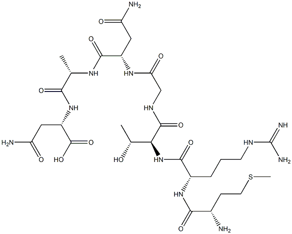 methionyl-arginyl-threonyl-glycyl-asparaginyl-alanyl-asparagine Struktur