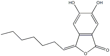 3-heptylidene-5,6-dihydroxyphthalide Struktur