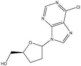 6-chloro-9-(2,3-dideoxyribofuranosyl)-9H-purine Struktur