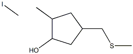 3-hydroxy-4-methyl-1-methylsulfanylmethylcyclopentane methioidide Struktur