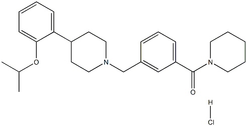 1-(3-((4-(2-isopropoxyphenyl)-1-piperidinyl)methyl)-benzoyl)piperidine hydrochloride Struktur