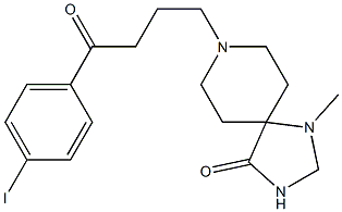 8-(3-(4-iodobenzoyl)propyl)-1-methyl-1,3,8-triazaspiro(4,5)decan-4-one Struktur