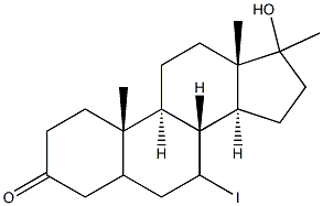 17-hydroxy-7-iodo-17-methylandrostan-3-one Struktur