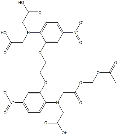 5,5'-dinitro-1,2-bis(2-aminophenoxy)ethane N,N,N',N'-tetraacetic acid acetoxymethyl ester Struktur