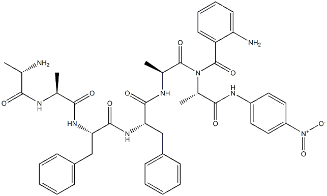 2-aminobenzoyl-alanyl-alanyl-phenylalanyl-phenylalanyl-alanyl-alanyl-4-nitroanilide Struktur