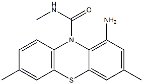 10-N-methylcarbamoyl-3,7-dimethylamino-10H-phenothiazine Struktur