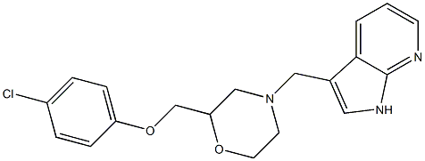 3-((2-((4-chlorophenoxy)methyl)morpholin-4-yl)methyl)pyrrolo(2,3-b)pyridine Struktur