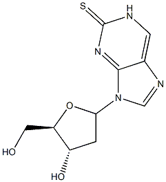 9-(2-deoxy-ribofuranosyl)purine-2-thione Struktur