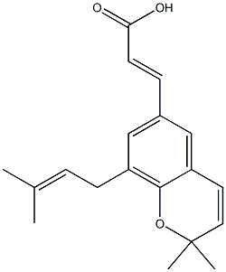 2,2-dimethyl-8-(3-methyl-2-butenyl)-benzopyran-6-propenoic acid Struktur