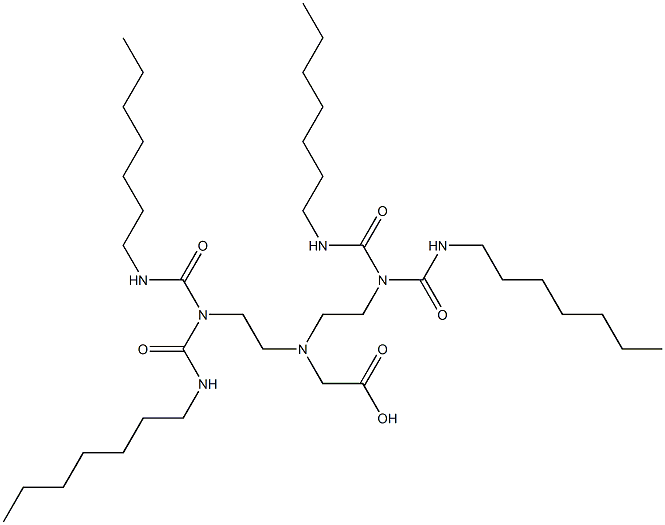 N,N-bis(2-(bis(n-heptylcarbamoyl)amino)ethyl)glycine Struktur