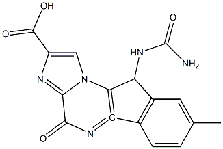 8-methylureido-4,10-dihydro-4-oxo-4H-imidazo(1,2-a)indeno(1,2-e)pyrazin-2-carboxylic acid Struktur