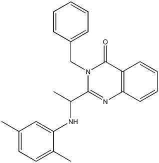 3-benzyl-2-(1-(2,5-xylidino)ethyl)quinazolin-4(3H)-one Struktur