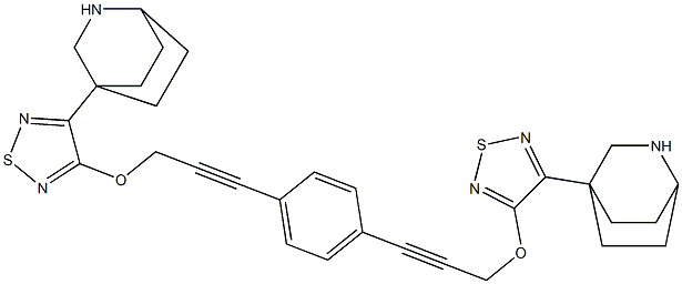 1,4-bis(3-((3-azabicyclo(2.2.2)octanyl)-1,2,5-thiadiazol-4-yloxy)-1-propyn-1-yl)benzene Struktur