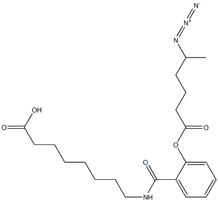 8-(5'-azido-O-hexanoylsalicylamido)octanoic acid Struktur