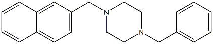 1-(2-naphthylmethyl)-4-benzylpiperazine Struktur