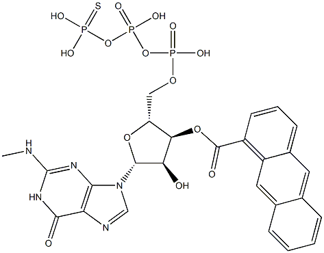 N-methyl-3'-O-anthranoyl guanosine 5'-O-(3-thiotriphosphate) Struktur