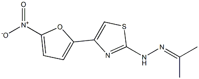 ACETONE(4-(5-NITRO-2-FURYL)-2-THIAZOLYL)HYDRAZONE Struktur