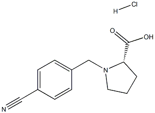 (S)-alpha-(4-cyano-benzyl)-proline hydrochloride Struktur