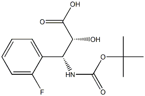 N-Boc-(2R,3R)-3-Amino-3-(2-fluoro-phenyl)-2-hydroxy-propanoic acid Struktur