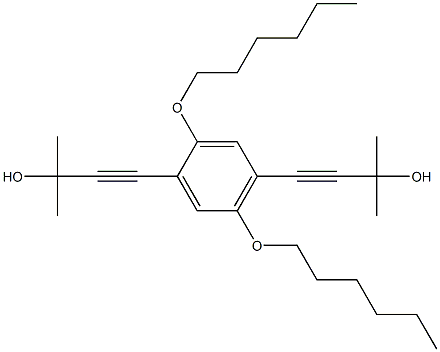 4,4''[2,5-BIS(HEXYLOXY)-1,4-PHENYLENE]BIS[2-METHYL-3-BUTYN-2-OL] Struktur