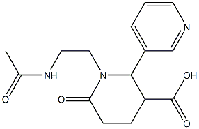 1-(2-Acetylamino-ethyl)-6-oxo-1,2,3,4,5,6-hexahydro-[2,3']bipyridinyl-3-carboxylic acid Struktur