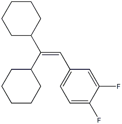 3,4-difluorophenyl dicyclohexylethylene Struktur