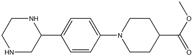 methyl 1-(4-(piperazin-2-yl)phenyl)piperidine-4-carboxylate Struktur