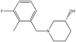 (3R)-1-(3-fluoro-2-methylbenzyl)piperidin-3-ol Struktur