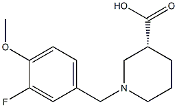 (3R)-1-(3-fluoro-4-methoxybenzyl)piperidine-3-carboxylic acid Struktur